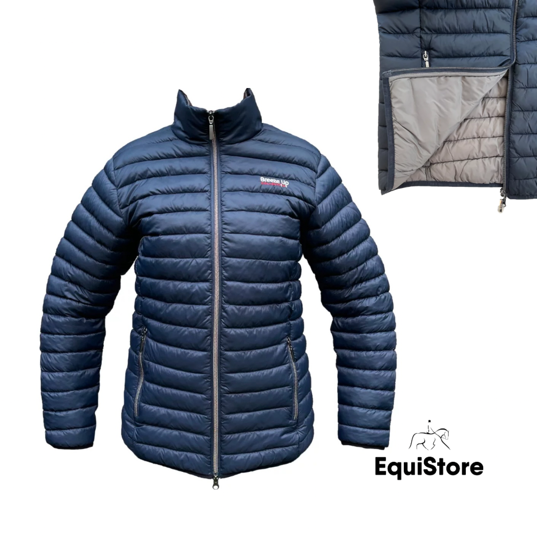Breeze Up Laffitte Padded Jacket for equestrians - Navy/Grey lining