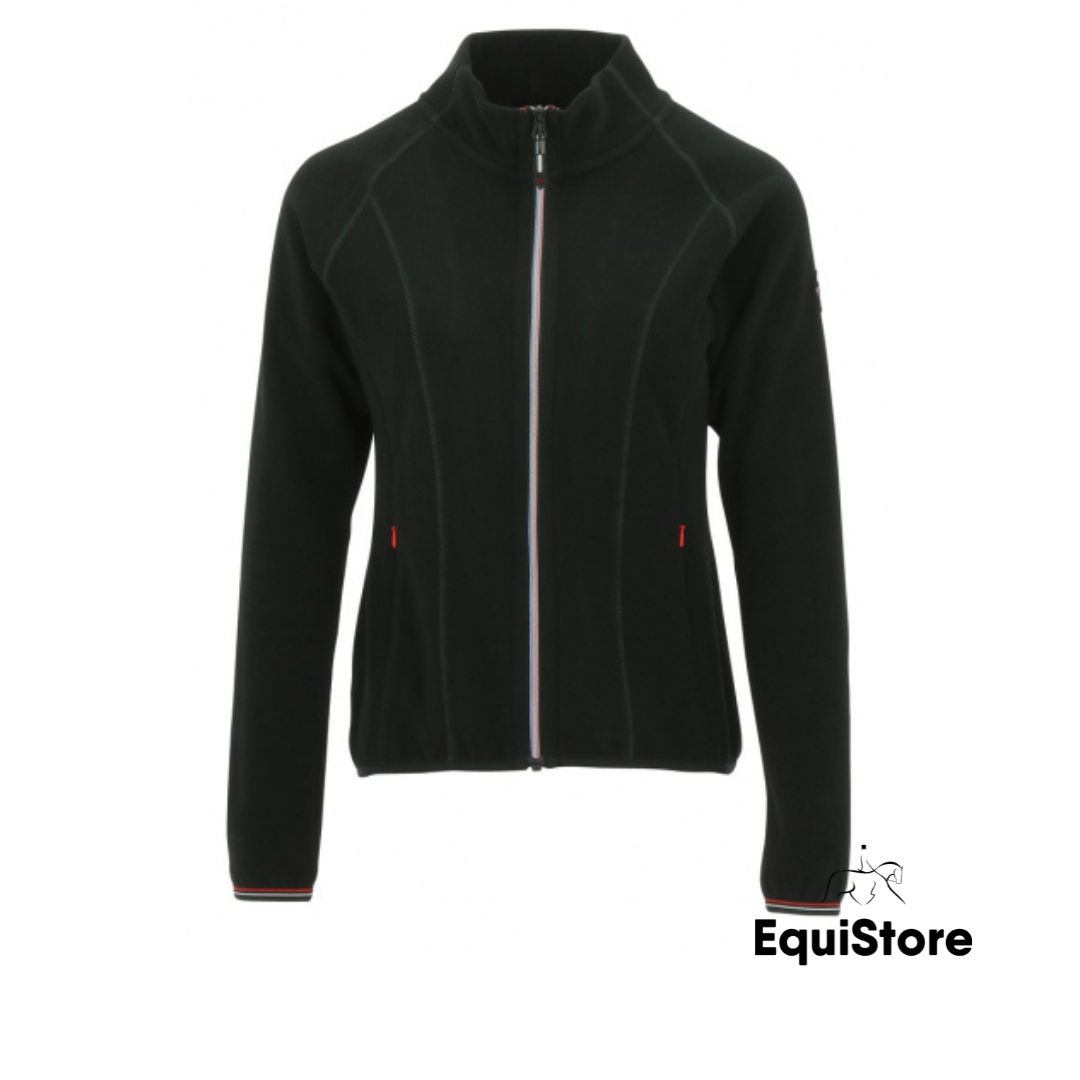 Equitheme Lena Fleece Riding Jacket in black, for equestrians