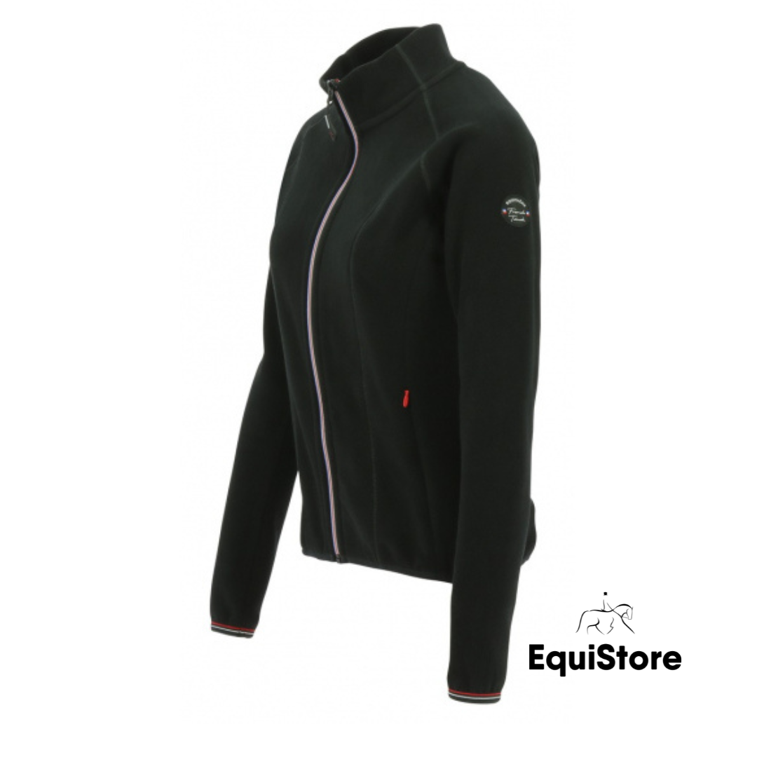 Equitheme Lena Fleece Riding Jacket in black, for equestrians
