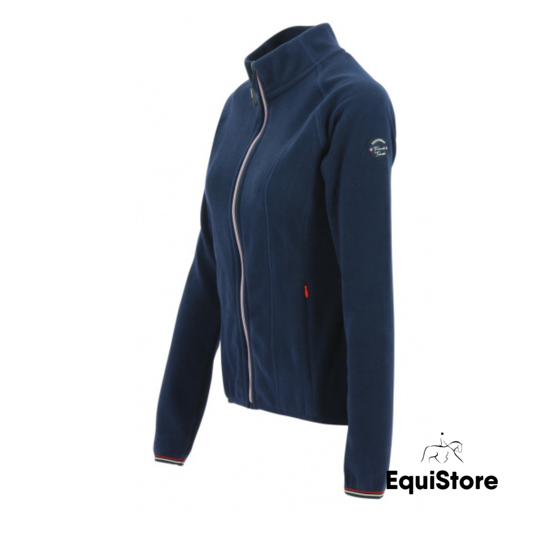 Equitheme Lena Fleece Riding Jacket in navy, for equestrians