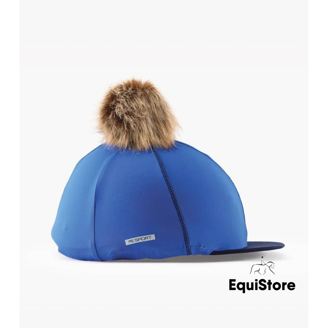 Jersey Hat Silk with Faux Pom Pom in royal blue