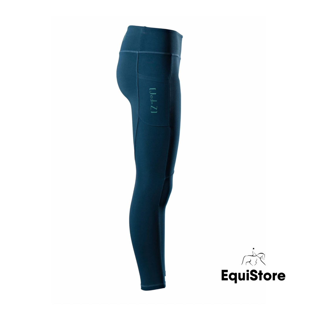 Jod-Z Girls horse riding leggings in petrol blue colour