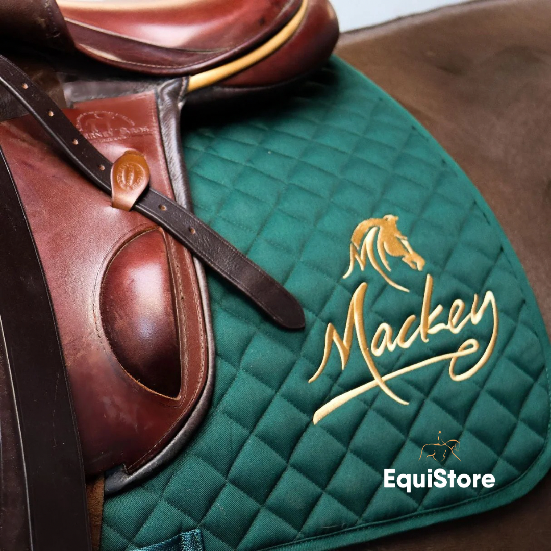 Mackey full size saddle cloth for horses in green