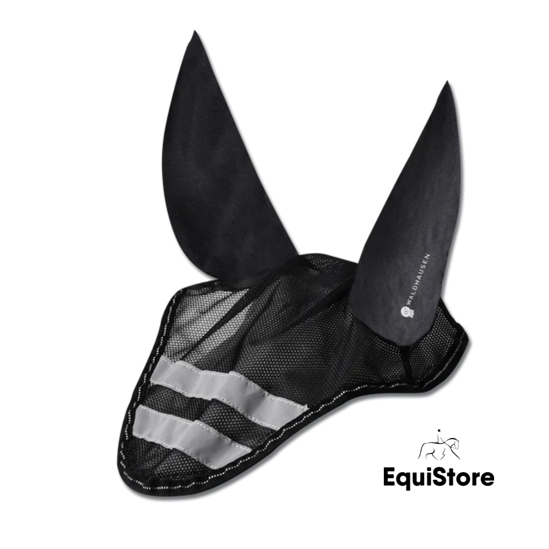Reflex Fly Veil for horses - Reflective Black for high visibility