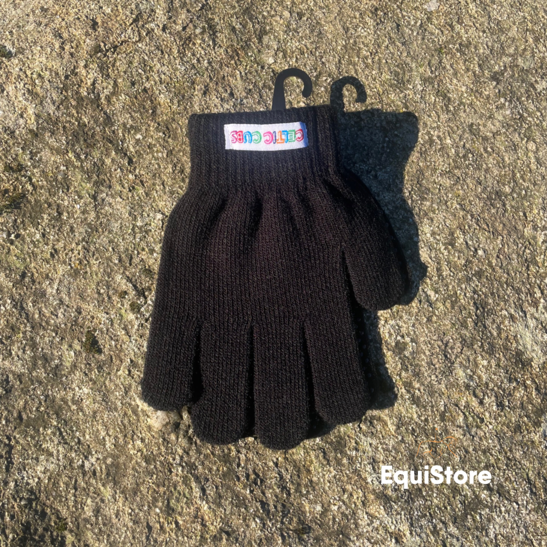 Celtic Cubs KIDS Black Grippy Riding Gloves