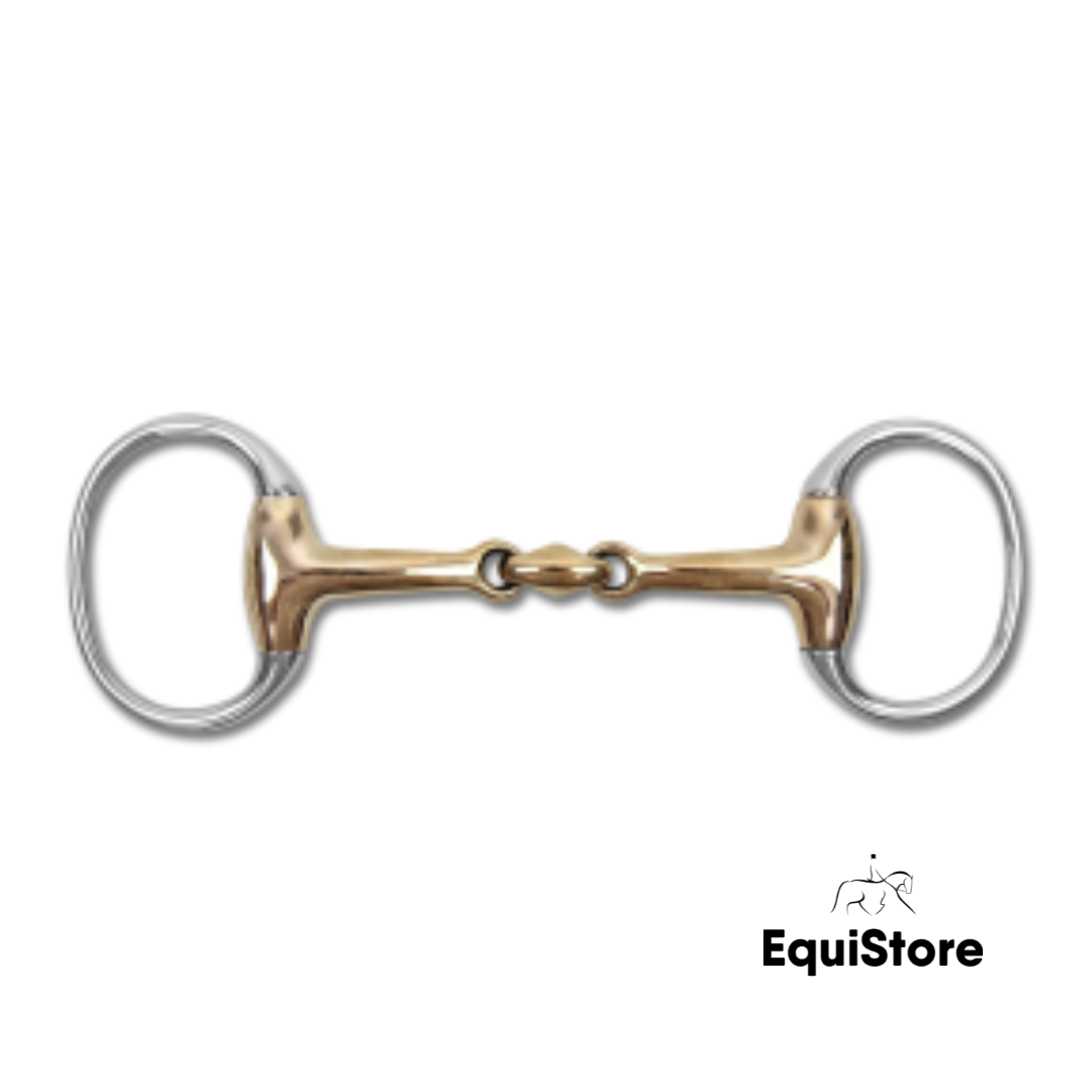 Cupris Double Jointed Eggbutt Bit. This is a copper eggbutt but for horses.