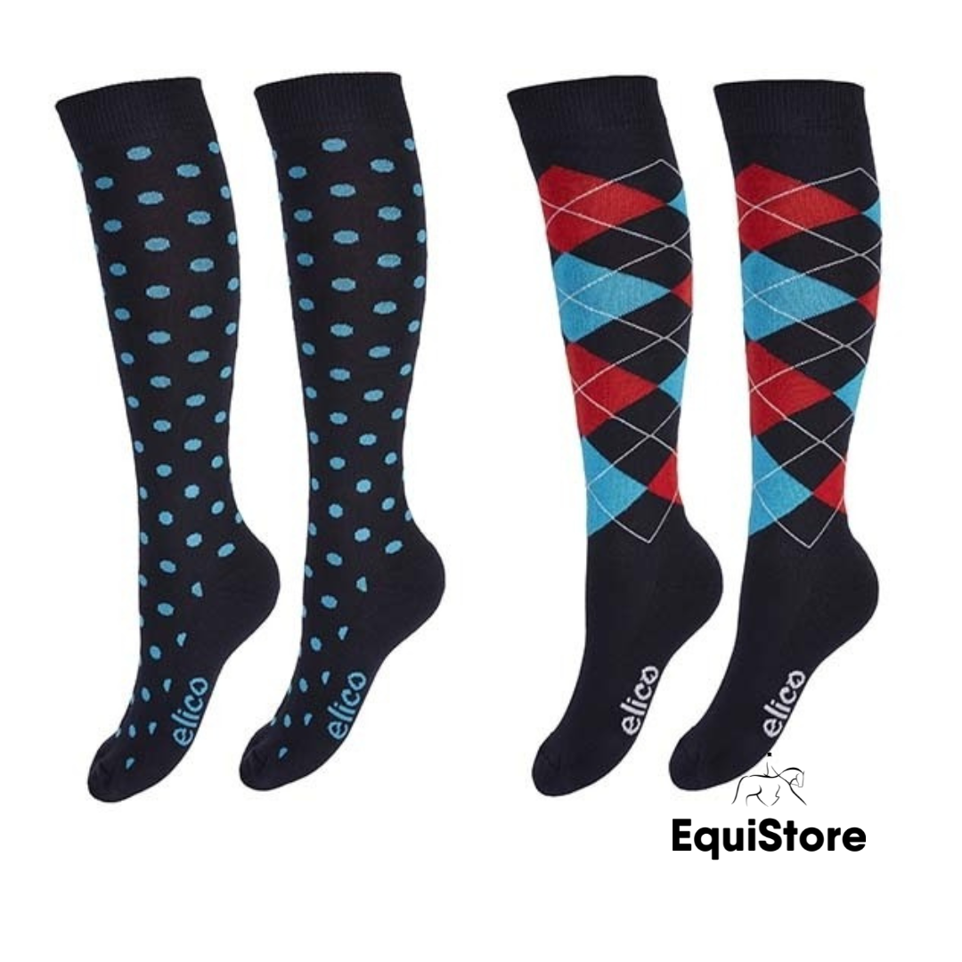 Elico Equestrian Socks 2 Pack Tuscany