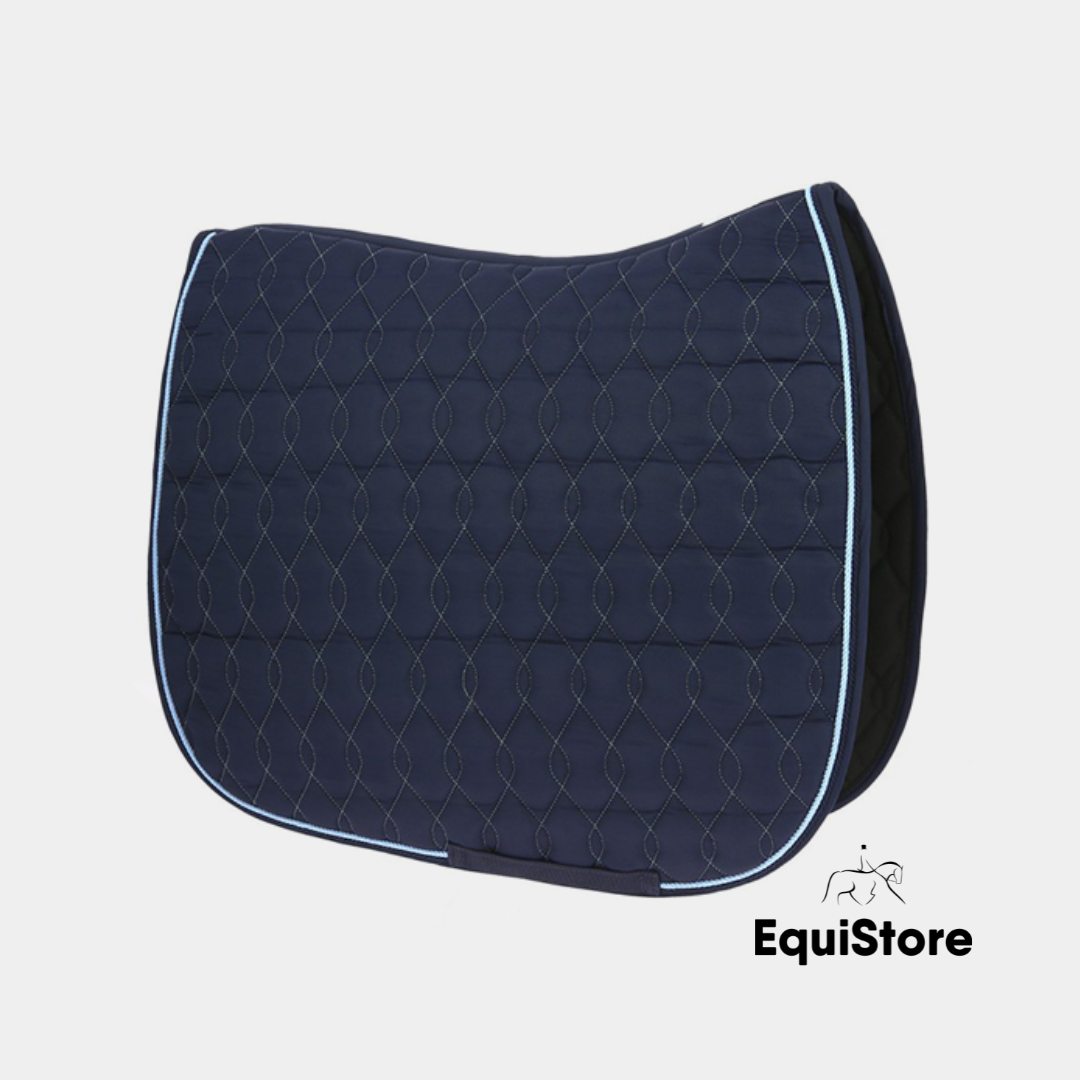 Equitheme Double Rope Saddle Pad - Dressage Navy/Sky Blue
