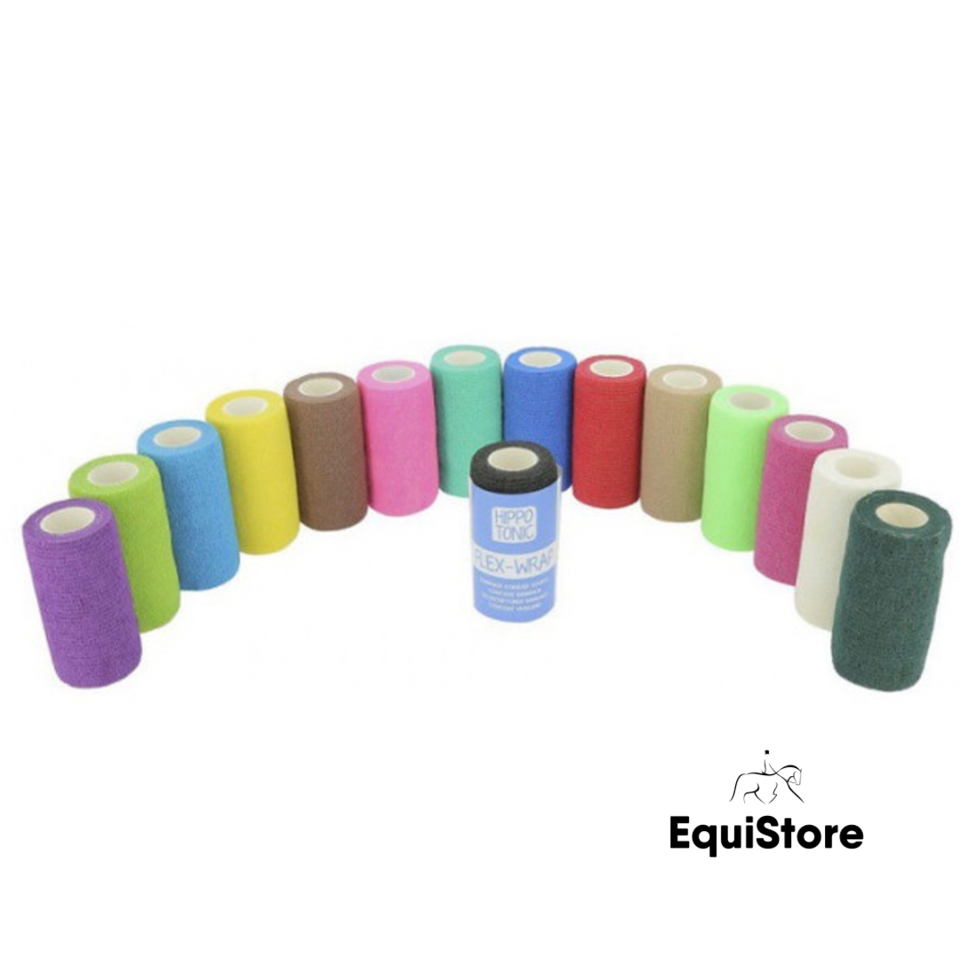 Hippotonic Flex Wrap Cohesive Bandage ia a VET-WRAP style bandage for your horses first aid kit