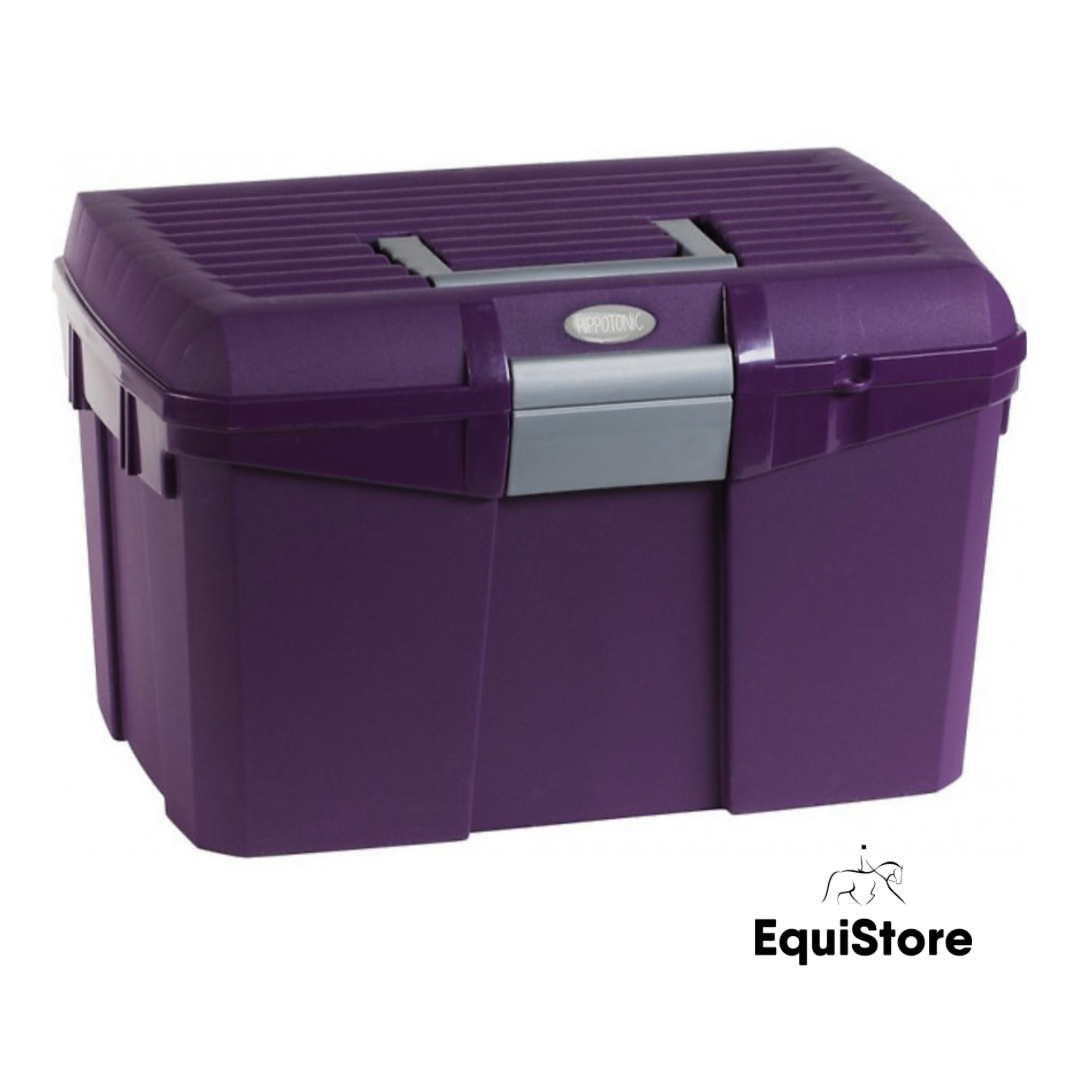 Hippotonic Grooming Box for your horse grooming brushes and accessories. In Purple.
