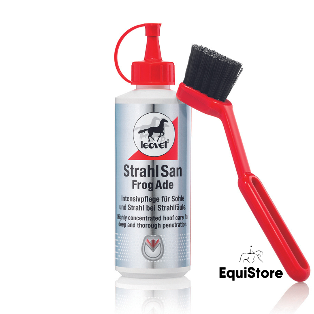 Leovet Frogade 200ml and Brush for treatment of horses hooves and soles.