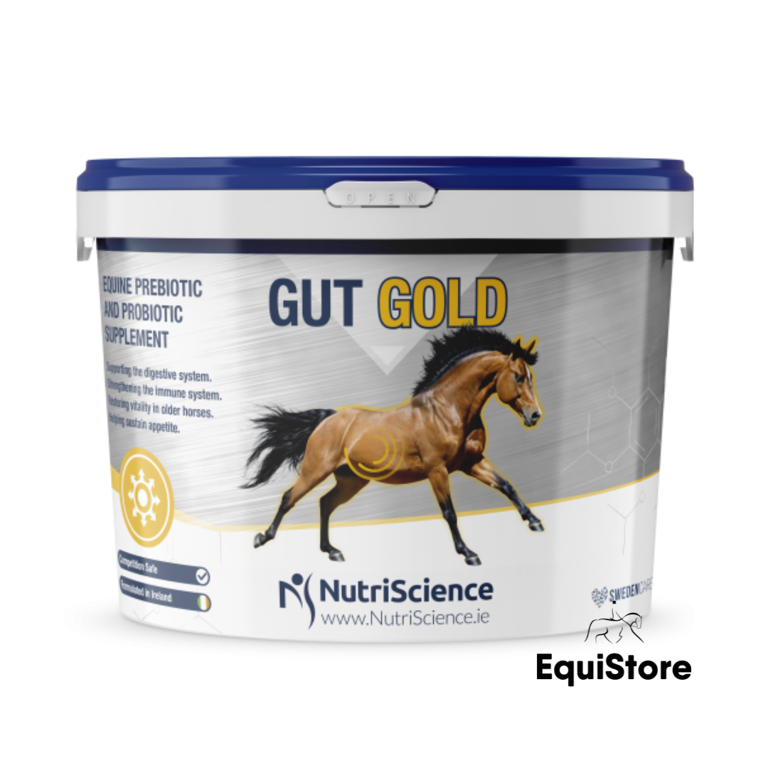 NutriScience Gut Gold digestive supplement for horses and ponies.