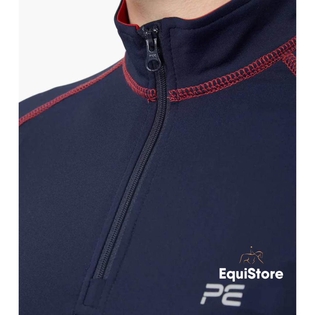Premier Equine Ombretta Ladies Technical Horse Riding Top zip detail