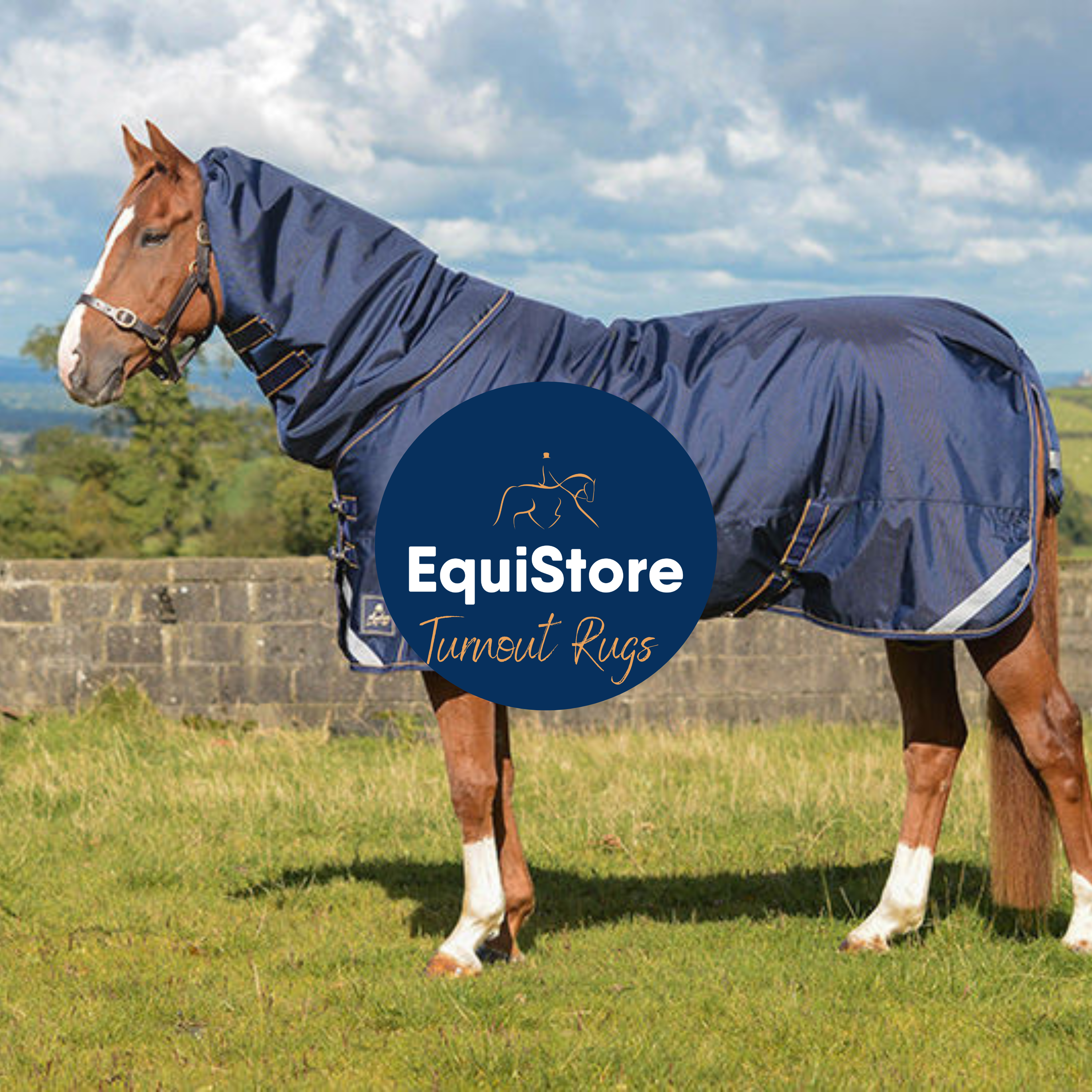 A wide selection of waterproof horse turnout rugs, lightweight, mediumweight, and heavyweight outdoor rugs, with standard neck, full neck or detachable hoods. Available in Ireland from Equistore. 