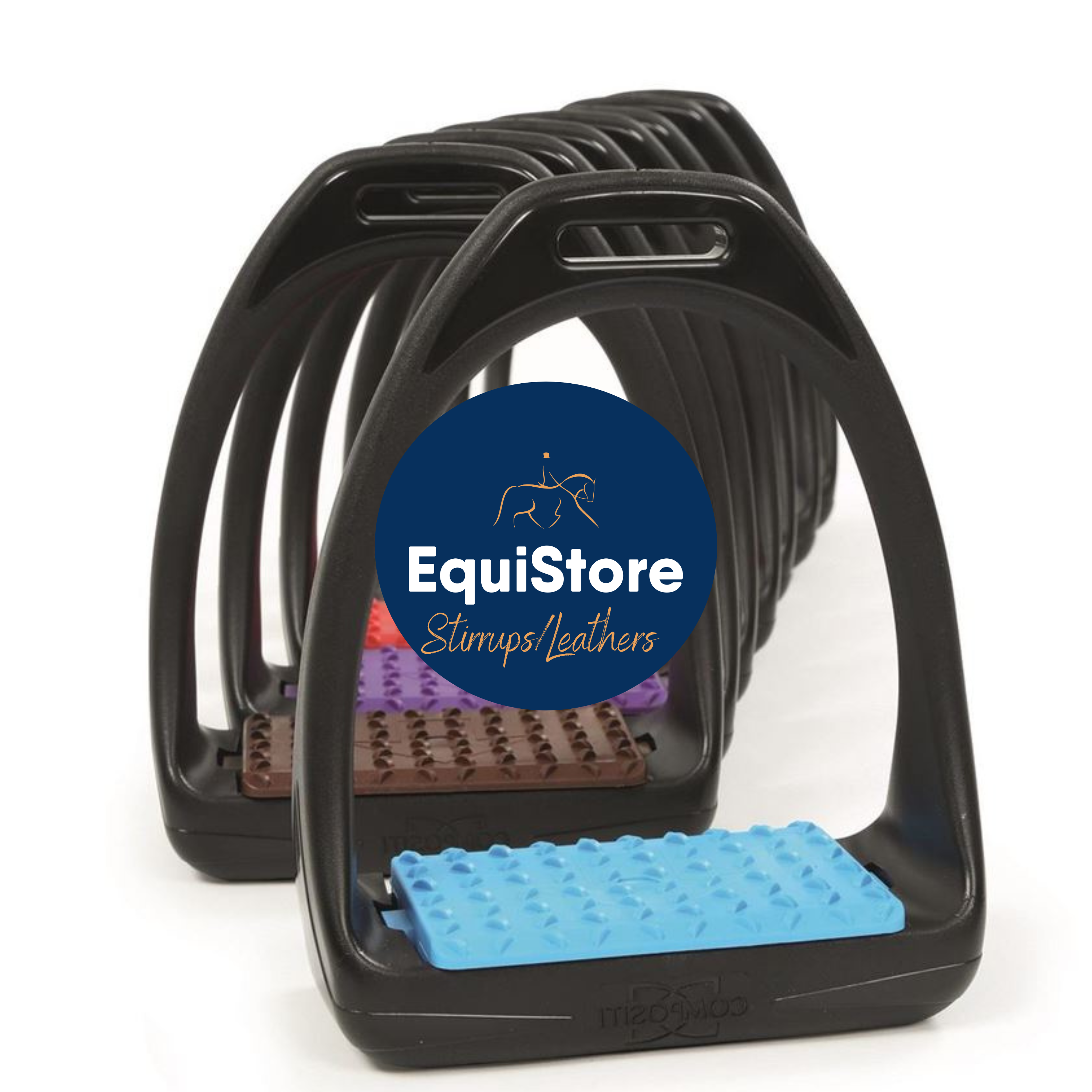 A selection of stirrup irons and stirrup leathers available in Ireland at EquiStore