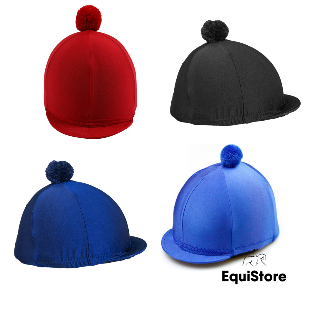 Breeze Up Lycra Hat Cover for equestrians with Bobble (No Logo)