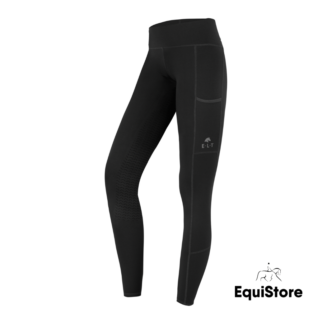 E.L.T Ella THERMAL Horse Riding Leggings for children, in black
