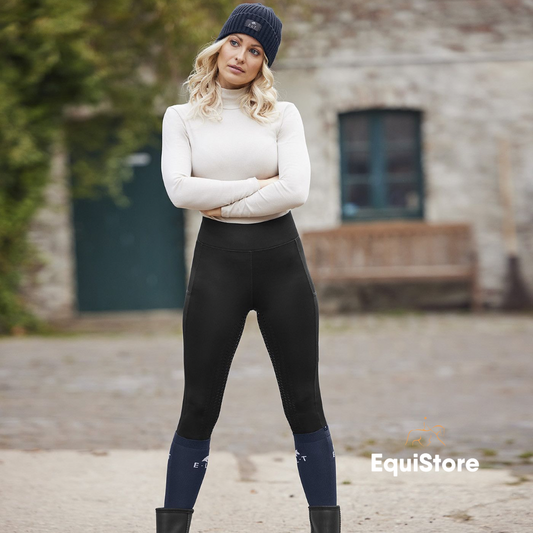 E.L.T Ella THERMAL Horse Riding Leggings for Ladies, in black