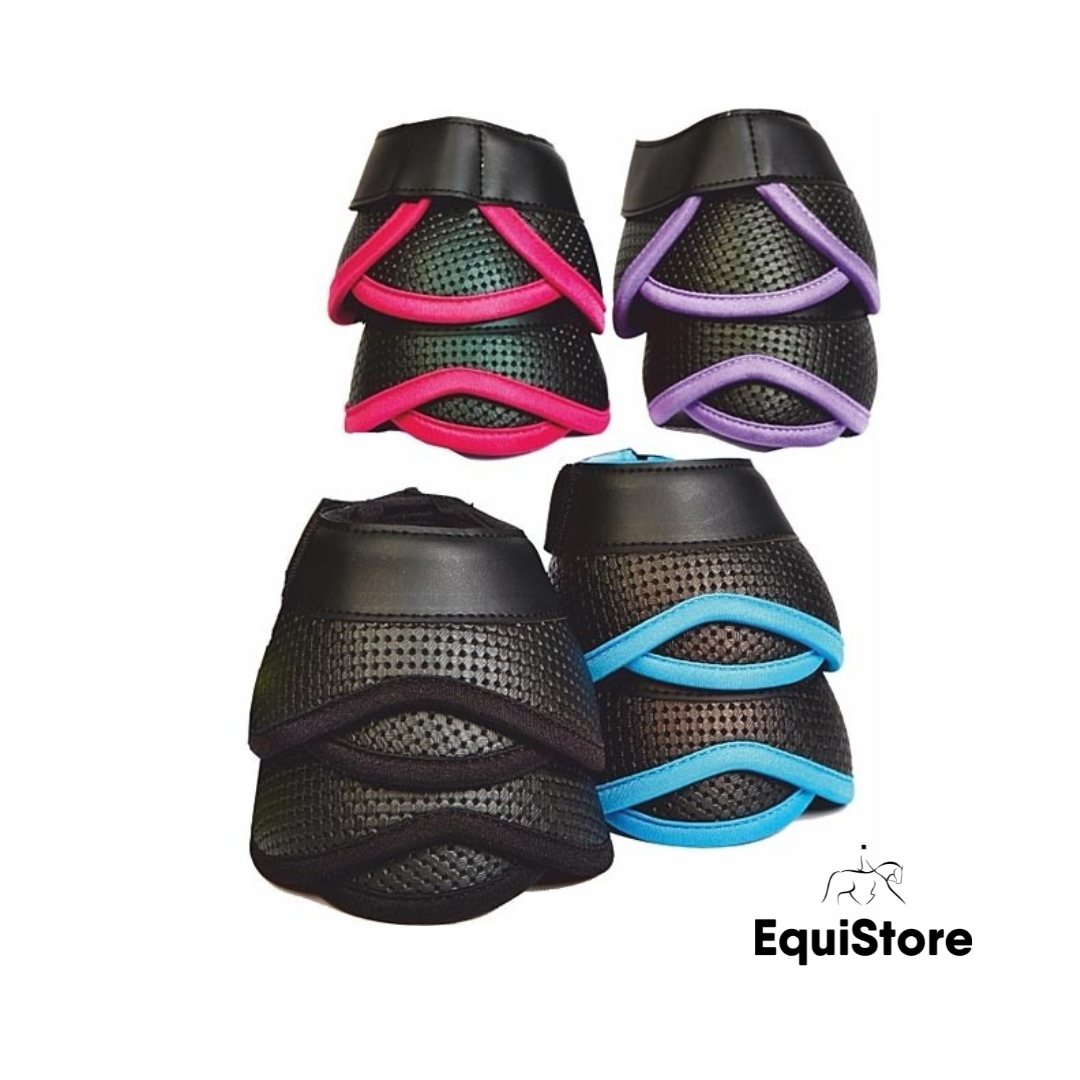Elico Kirkby Scallop Bell Boots a colourful  overeach boot for your horse