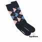 EquiSential Original Sockies, horse riding socks for equestrians in navy/pink argyle print 