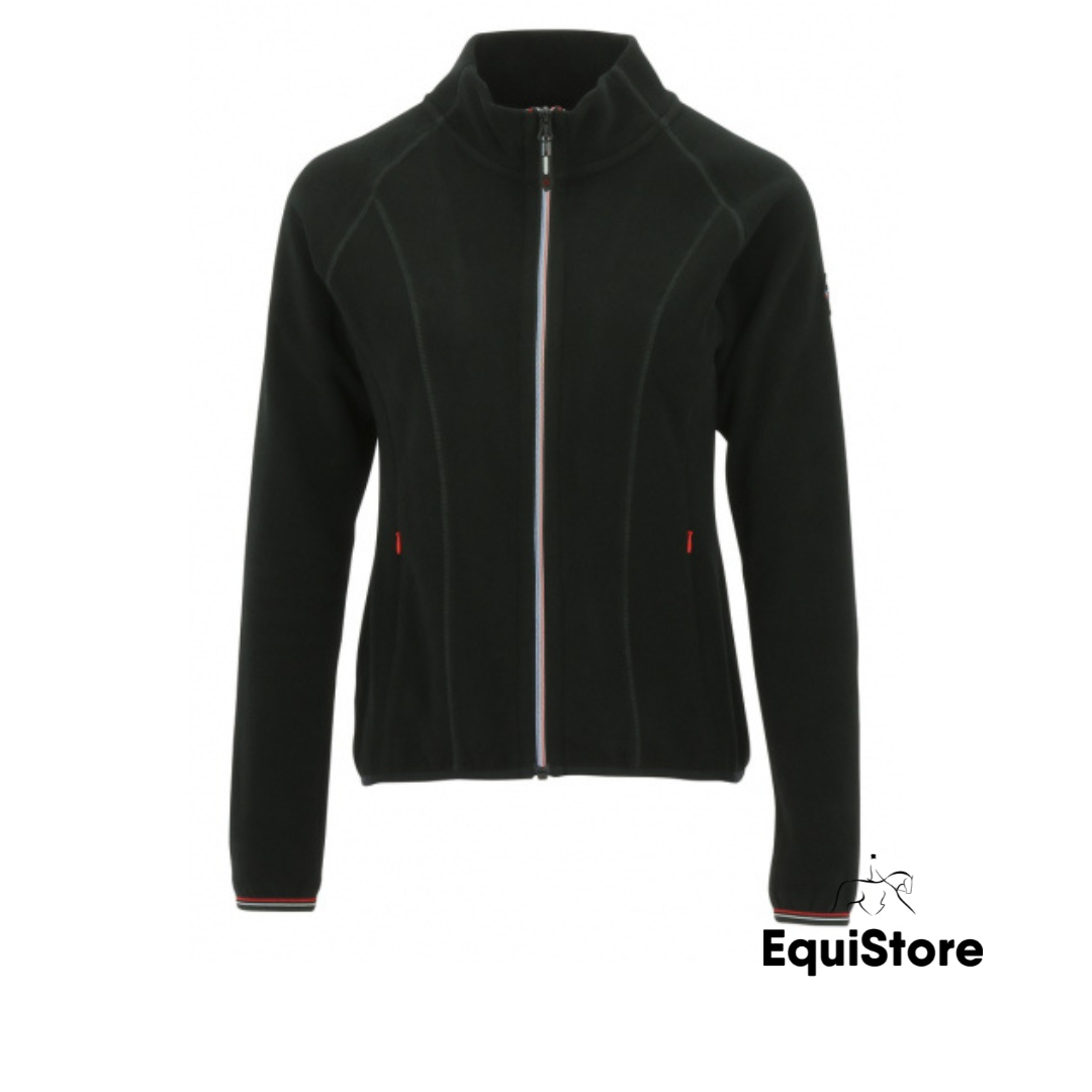 Equitheme Lena Fleece Riding Jacket in black,  for equestrians