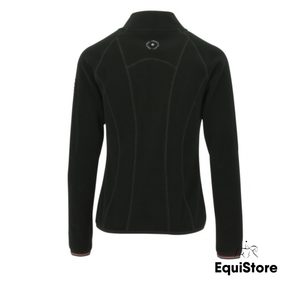 Equitheme Lena Fleece Riding Jacket in black, for equestrians