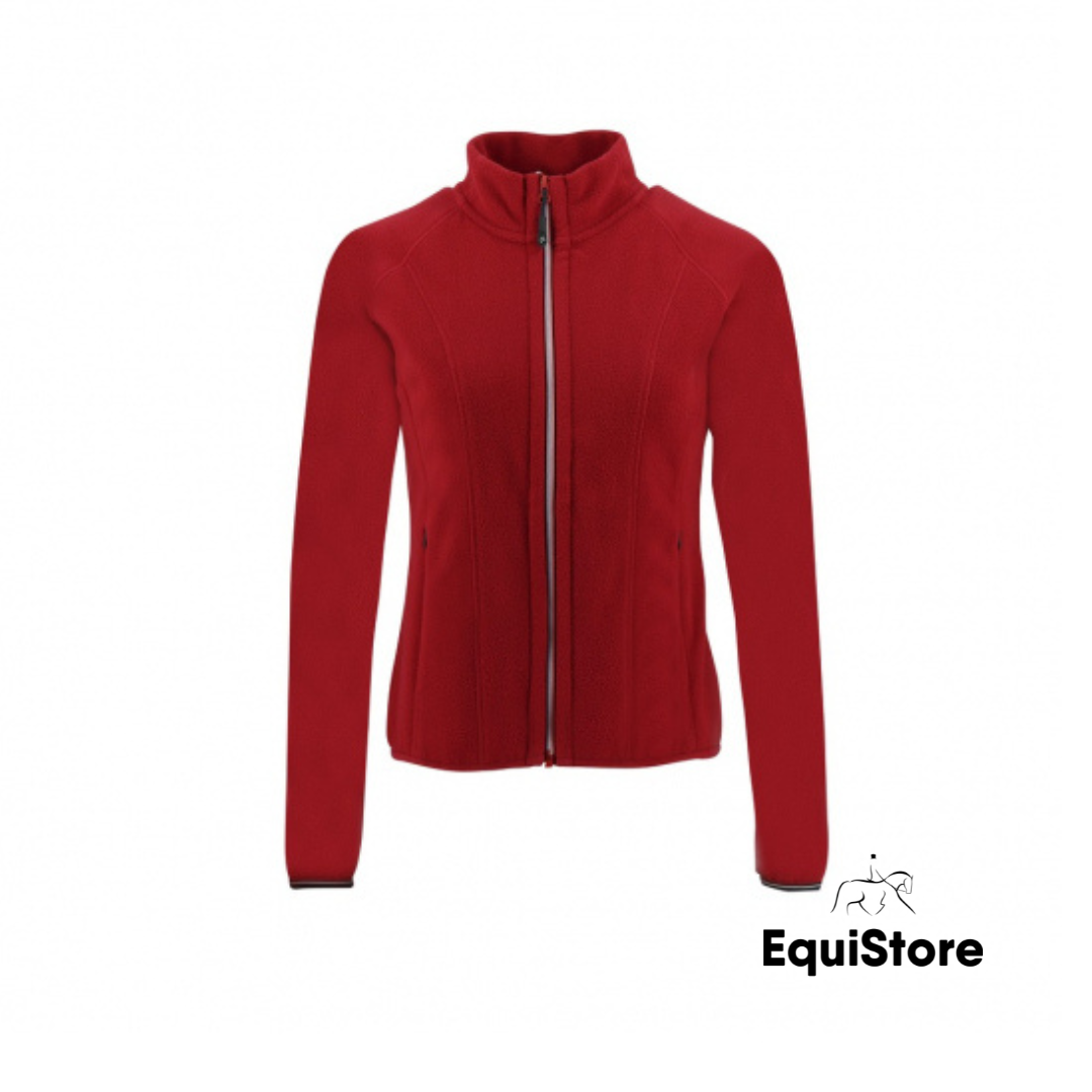 Equitheme Lena Fleece Riding Jacket in Red, for equestrians