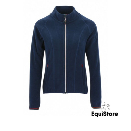 Equitheme Lena Fleece Riding Jacket in navy, for equestrians