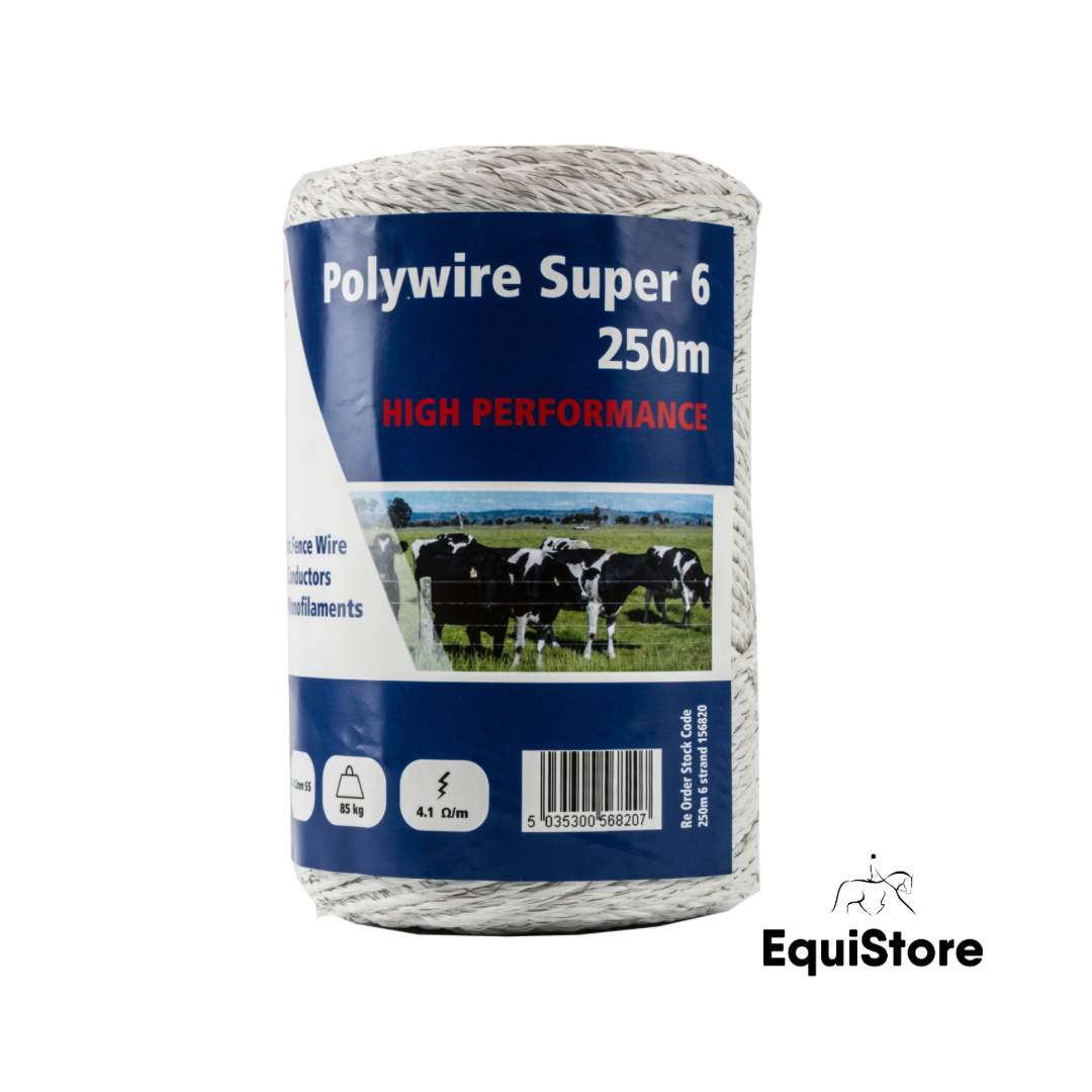 Fenceman Polywire 6 Strand (250m) for electric fencing horses and livestock 