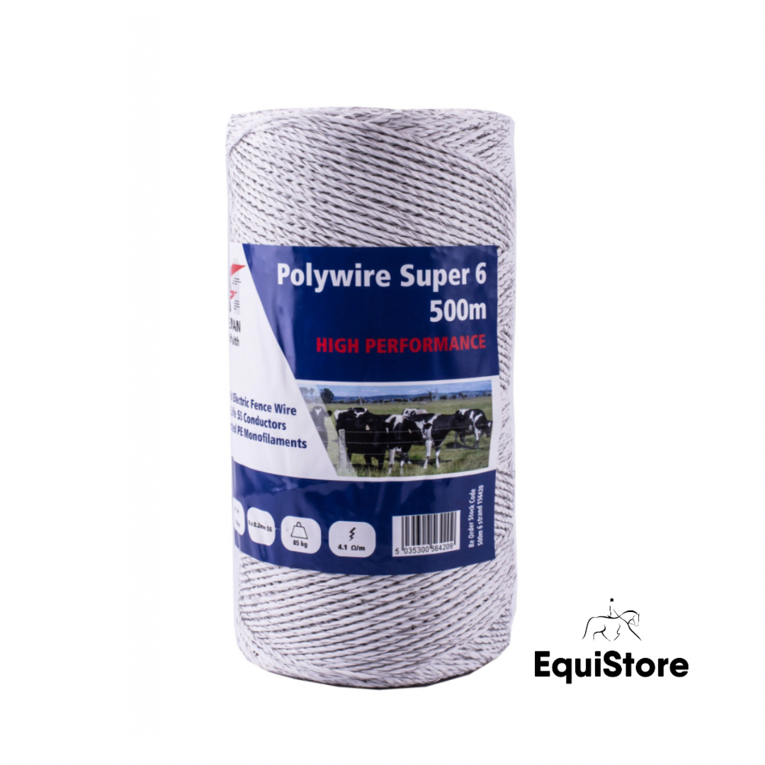 Fenceman Polywire 6 Strand (500m) for electric fencing horses and livestock 