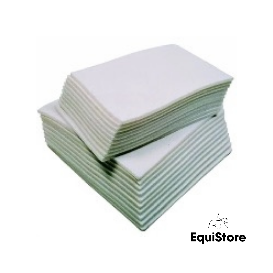 The Fybagee Bandage Pads are specialised padding layers designed to be used under bandages for protection and support for horses legs.