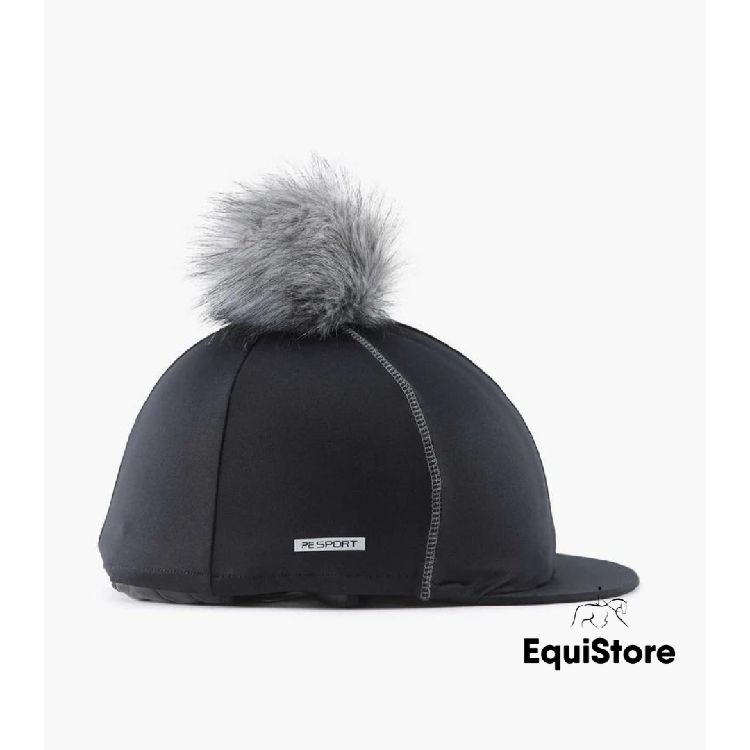 Jersey Hat Silk with Faux Pom Pom in black