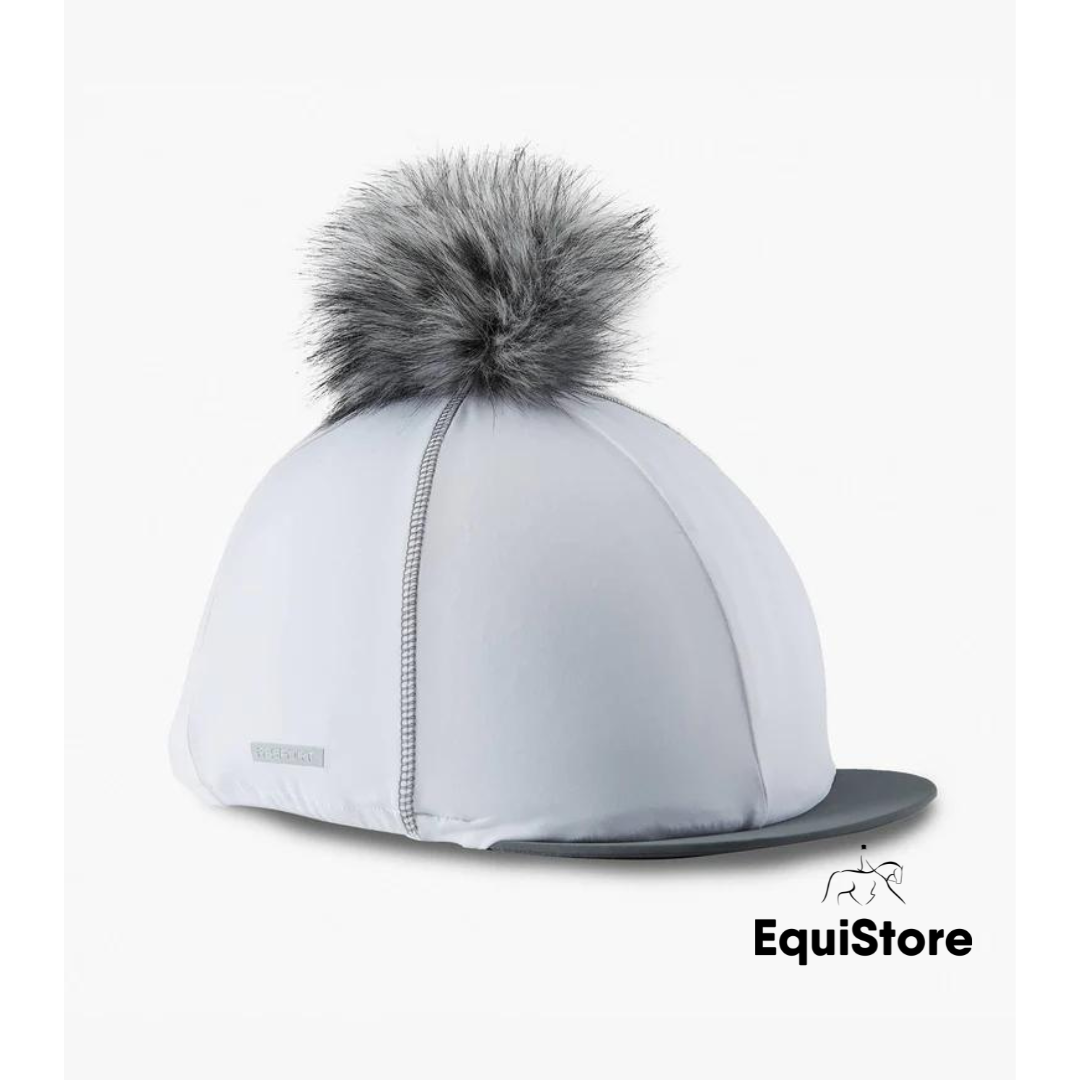 Jersey Hat Silk with Faux Pom Pom in white