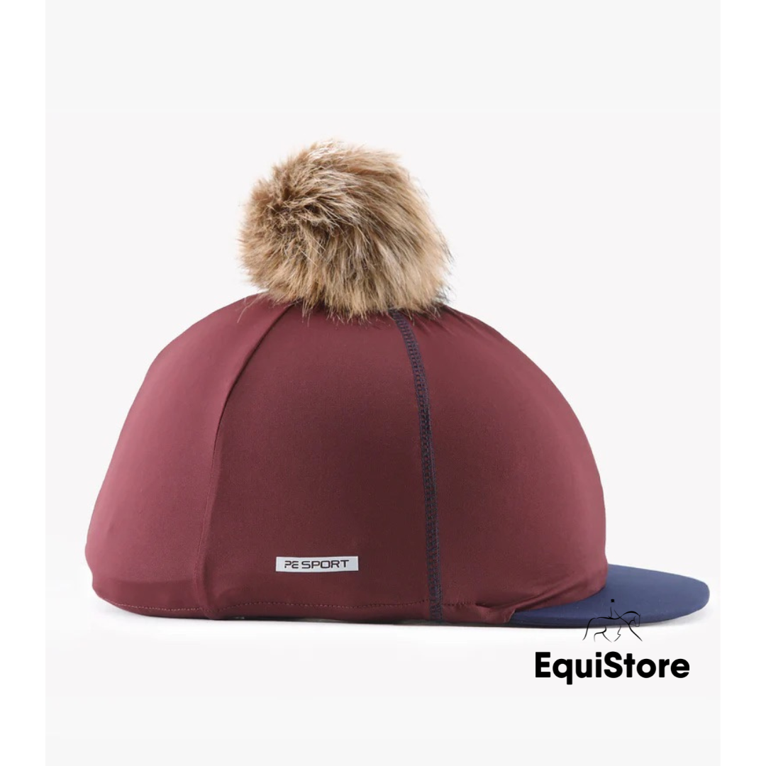 Jersey Hat Silk with Faux Pom Pom in wine