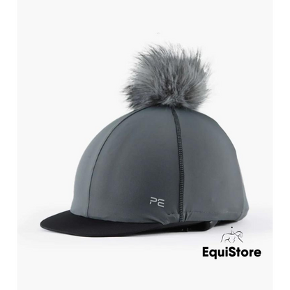 Jersey Hat Silk with Faux Pom Pom  in charcoal