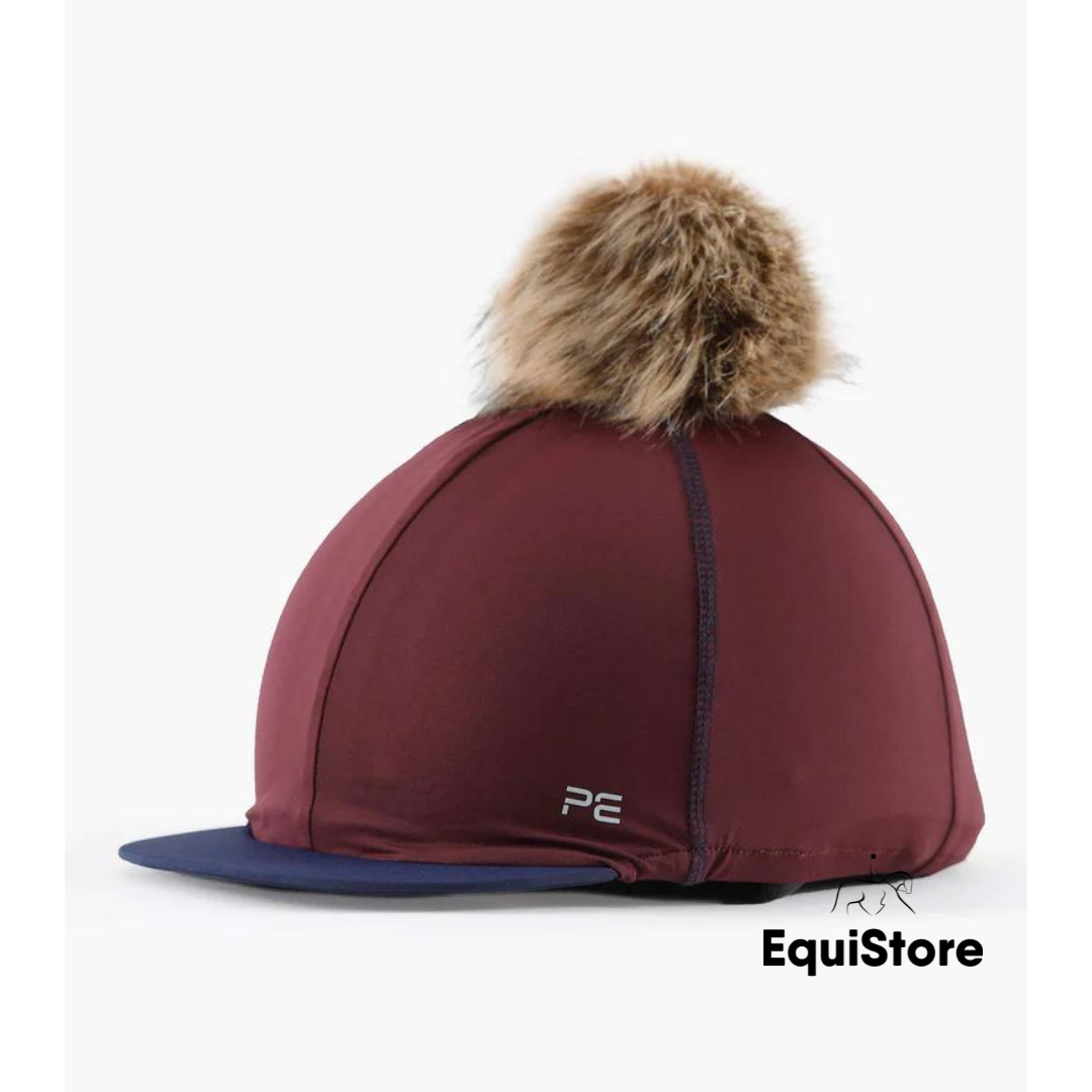 Jersey Hat Silk with Faux Pom Pom in wine