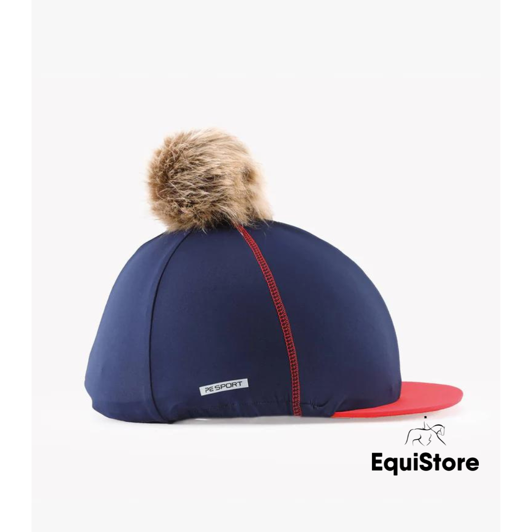 Jersey Hat Silk with Faux Pom Pom  in navy