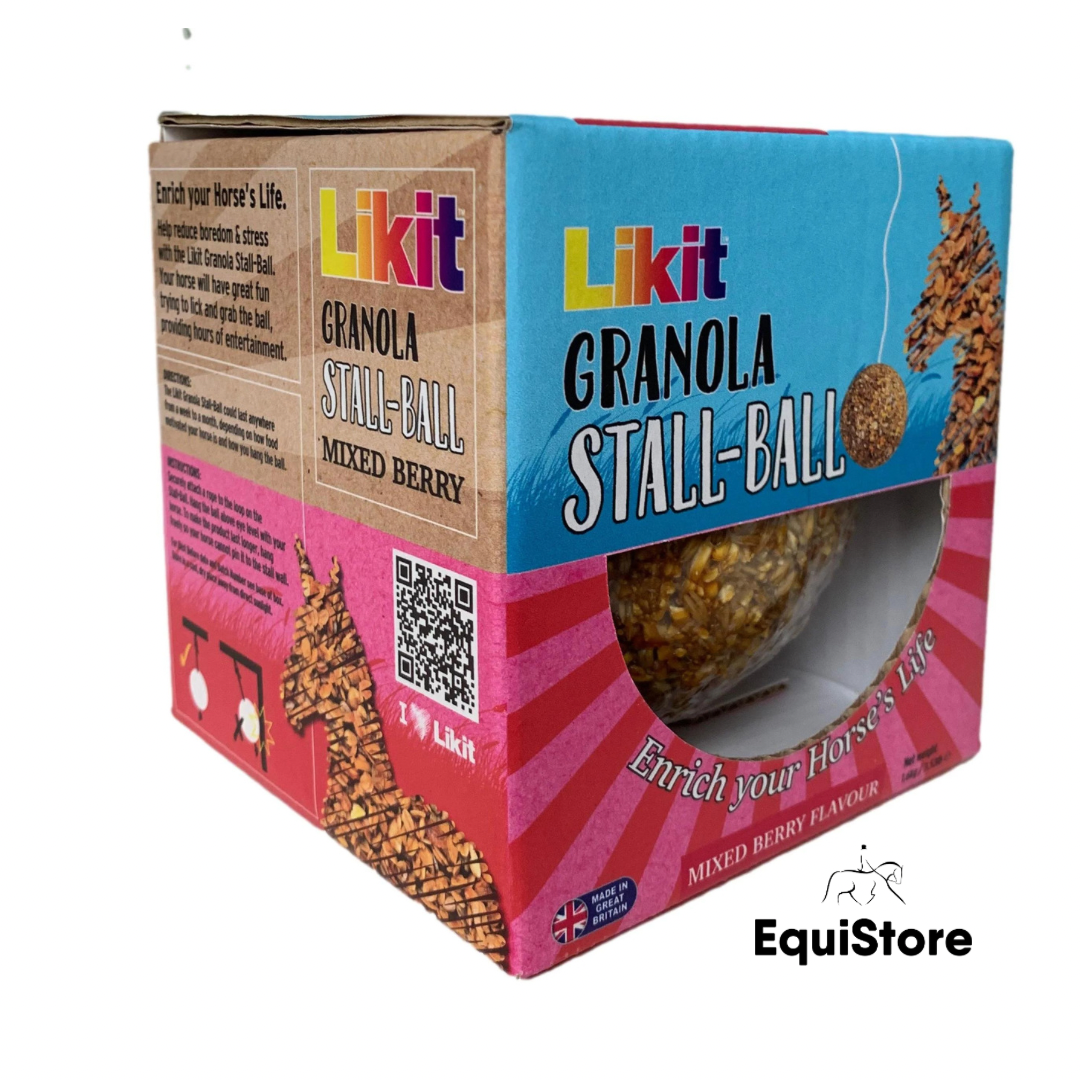 Likit granola stall ball stable treat for horses in mixed berry flavour