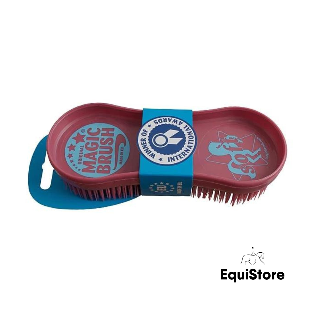 Magic brush soft in purple. For grooming horses and ponies. 