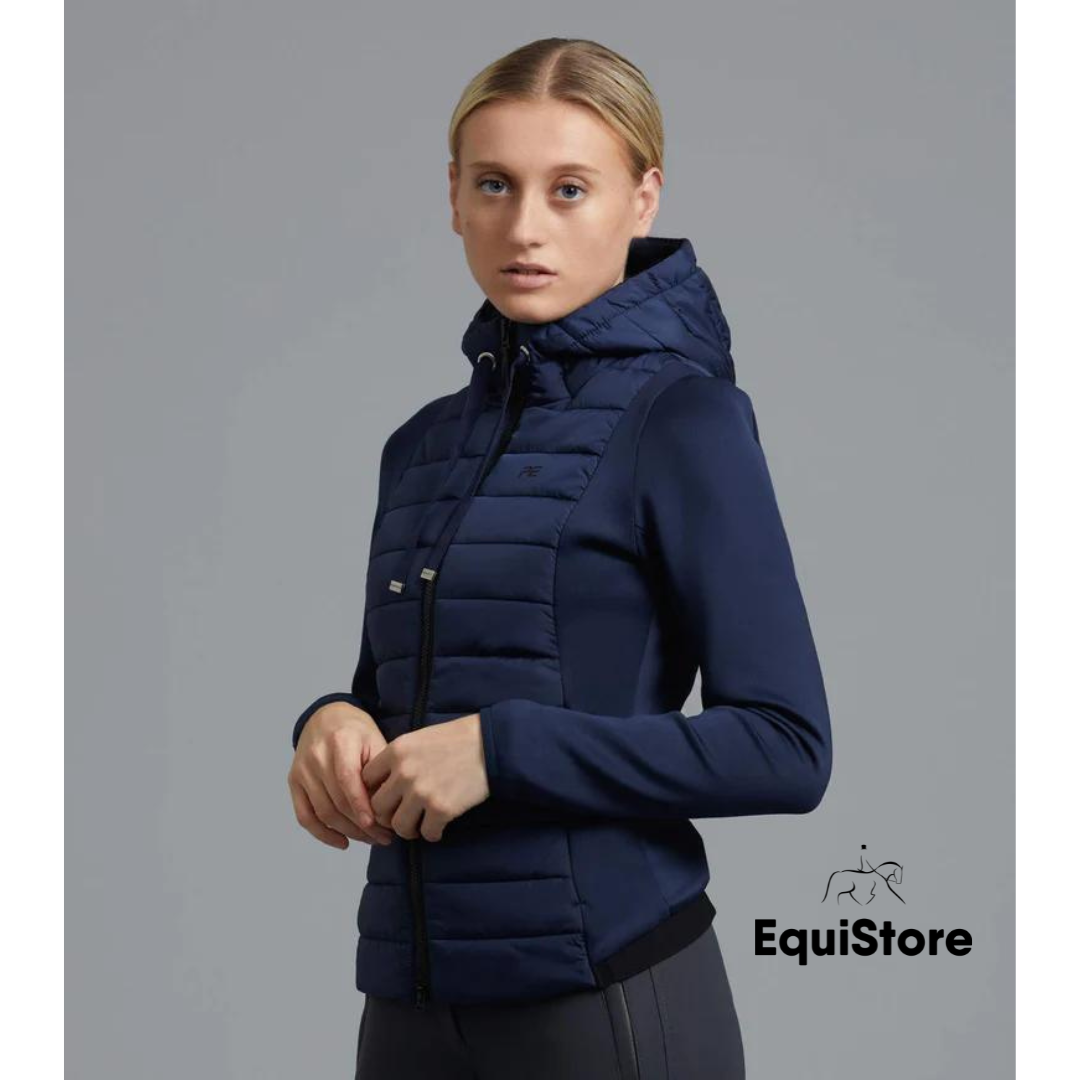 Premier Equine Arion Ladies Riding Jacket With Hood in navy