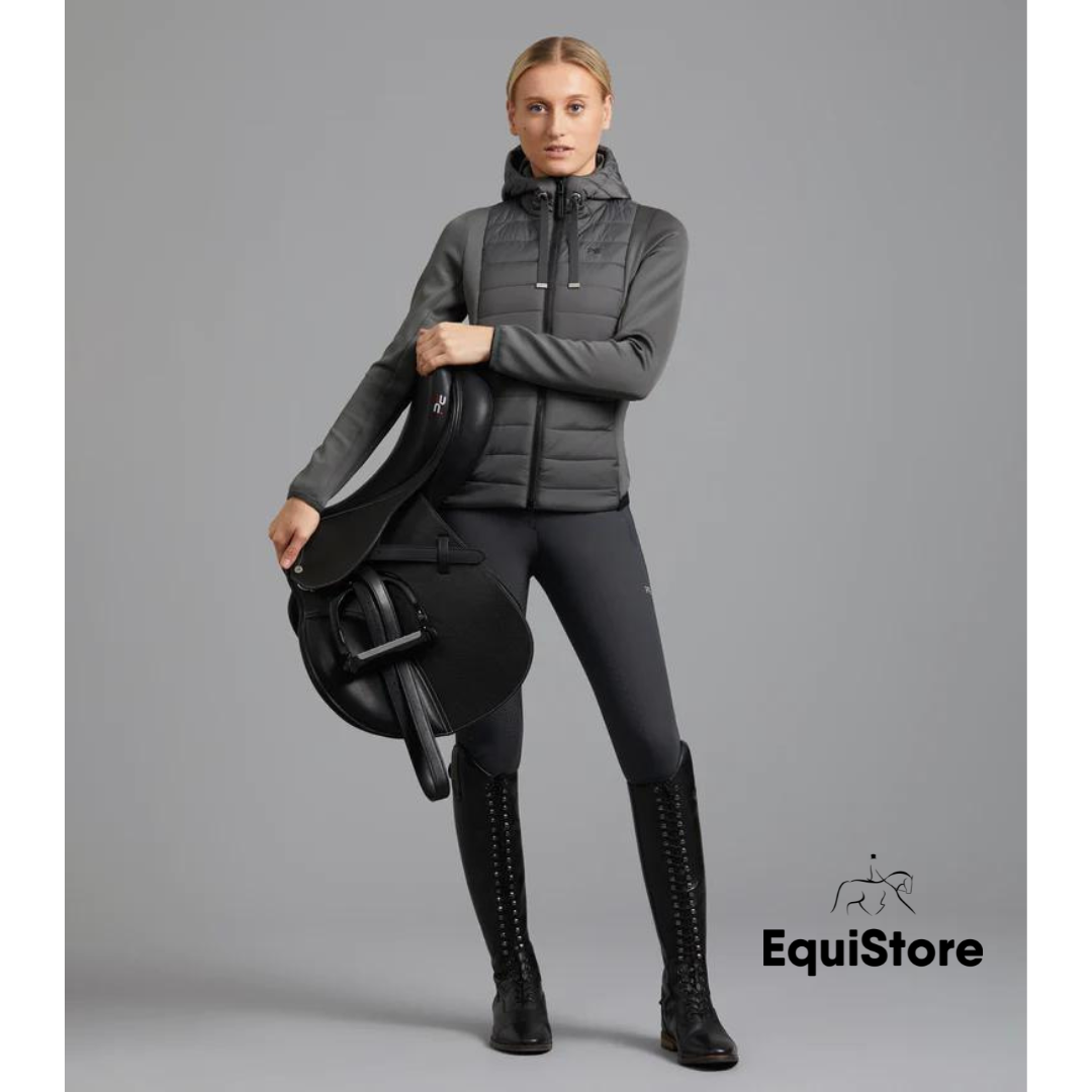 Premier Equine Arion Ladies Riding Jacket With Hood in anthracite grey