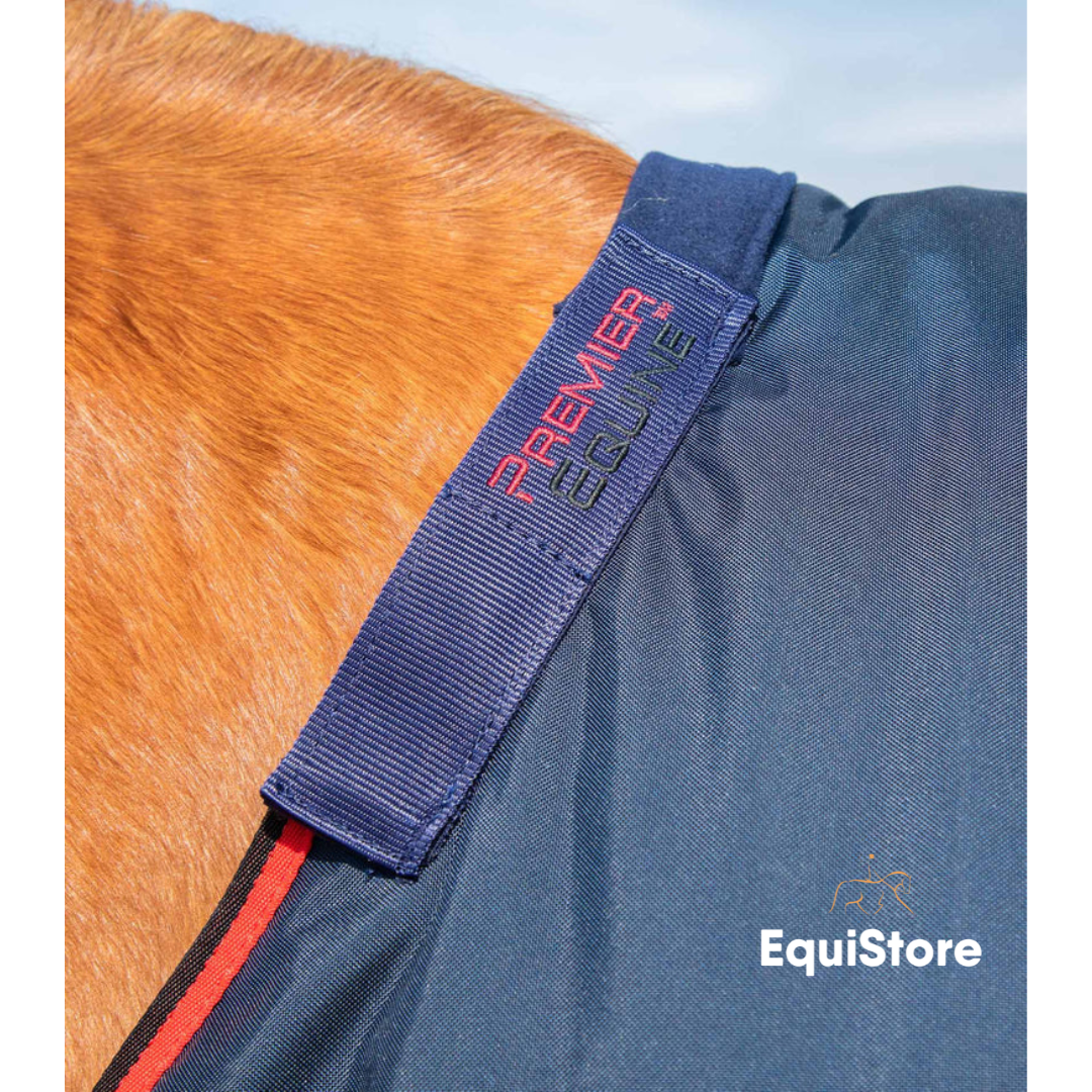 Premier Equine Buster 250g Turnout Rug with Classic-Fit Neck Cover for horses, in navy