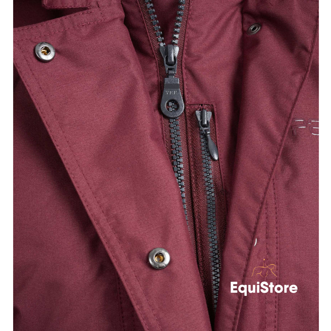 Premier Equine Cascata Ladies Waterproof Coat zip detail