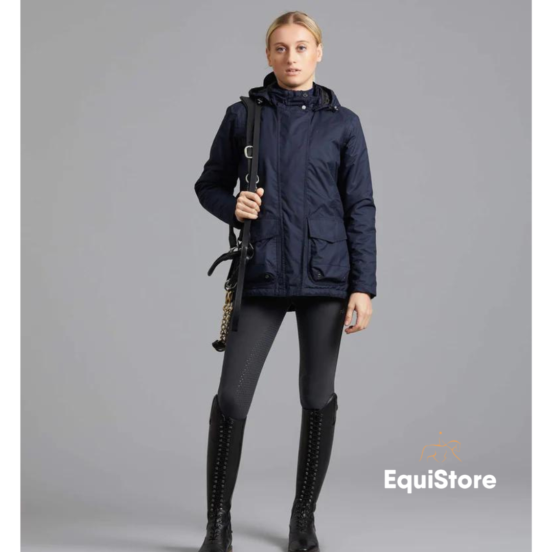 Premier Equine Cascata Ladies Waterproof Coat in navy