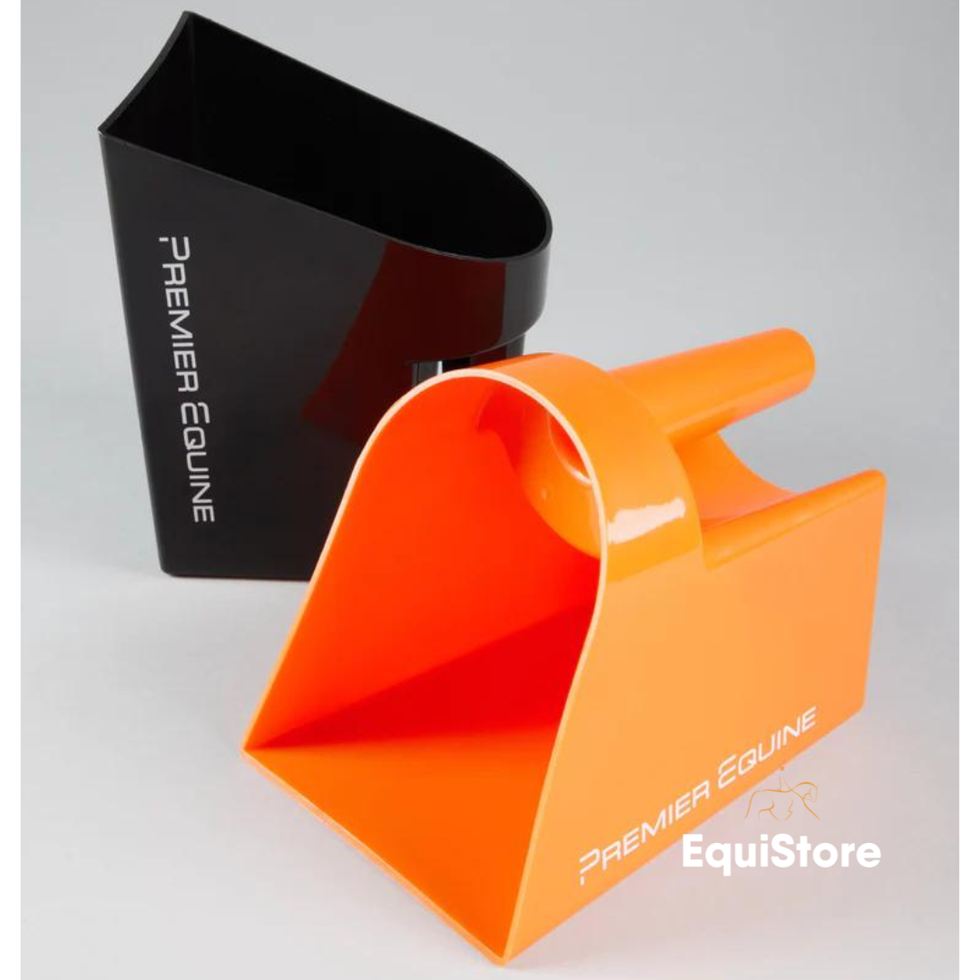 Premier Equine Horse Feed Scoop in black and orange