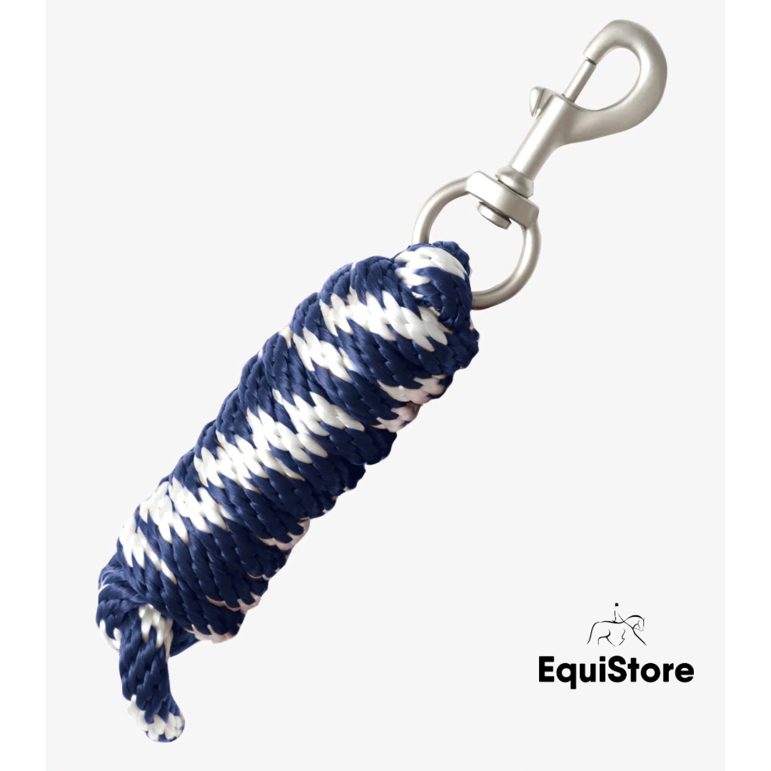 Premier Equine Horse Lead Rope in navy and white
