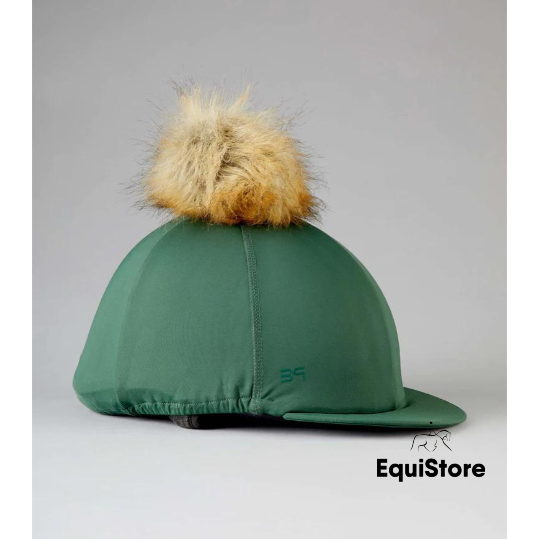 Premier Equine Jersey Hat Silk - Pom Pom Hat Cover in green