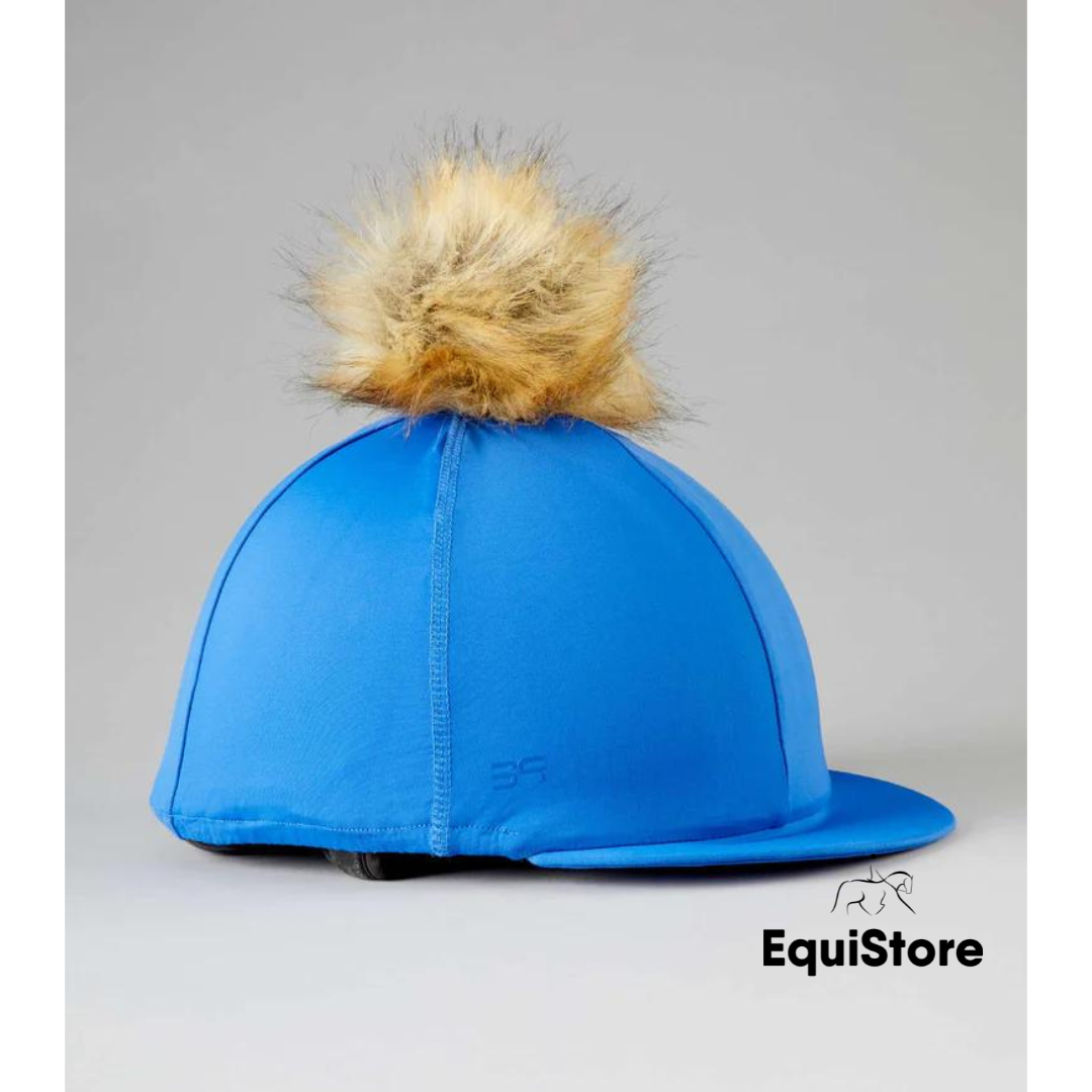 Premier Equine Jersey Hat Silk - Pom Pom Hat Cover in royal blue