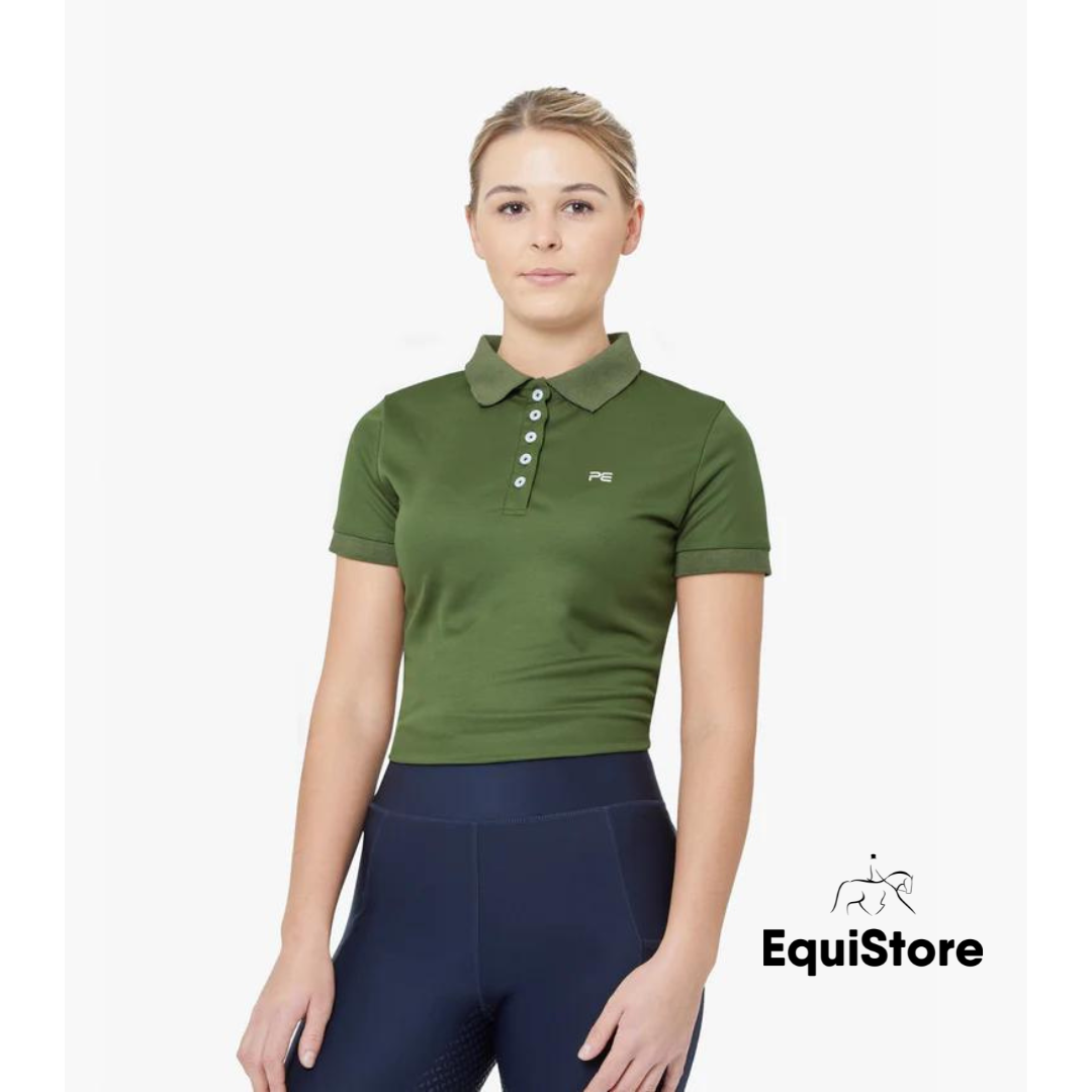 Premier Equine Pro Polo Ladies Technical Polo Shirt in green