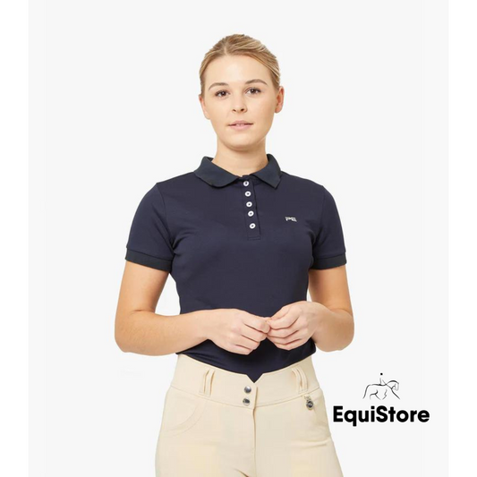 Premier Equine Pro Polo Ladies Technical Polo Shirt in navy